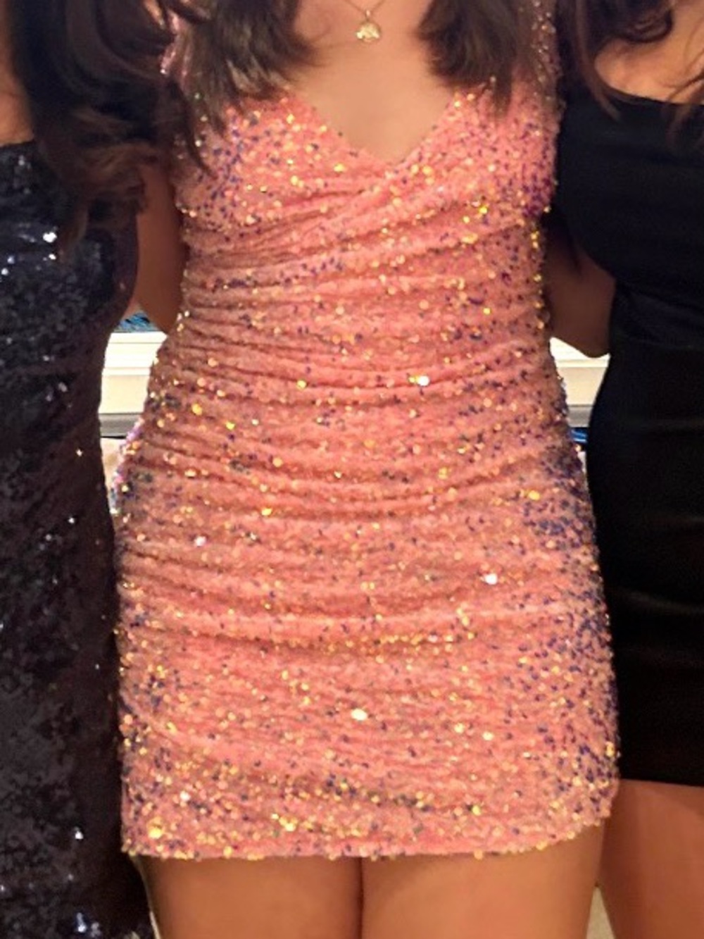 Lucy in the Sky Pink Sequin Spaghetti-Strap Mini Dress - Picture 3 of 3